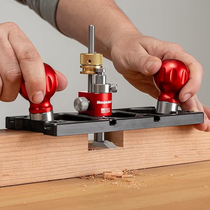 Woodpeckers Router Plane, Precision Woodworking Tool for Joinery, 3 Mount Positions, Zero-Backlash Thumbwheel, Spear & Straight Blades, Ductile Iron Base - WRP