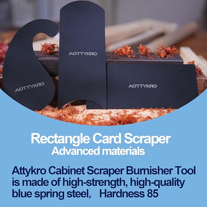 New Cabinet Scraper Cards with 3 shapes,Cabinet Scraper for multi-functional engraving,deburring,polishing,contour sanding,Card Scraper Tool for precision machining and confined spaces