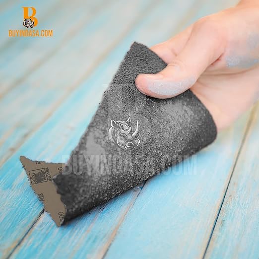 Indasa 50 PCS 9x11??Wet & Dry Sandpaper Sheets, 360 GRIT, Rhynowet Clog-Resistant Abrasive for Wood, Metal, Auto, Paint & Clear Coat Finishing, Sand Paper Aluminum Oxide, Plusline
