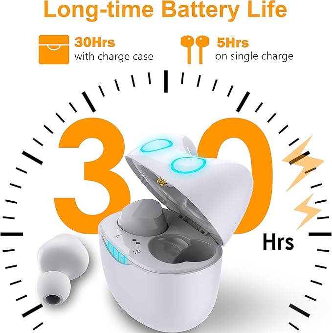 Wireless Earbuds, Long Battery Life Earbuds Wireless Bluetooth, Ear Buds with Microphone, IPX5 Waterproof Headphones, Bluetooth Headphones with LED Lights, Ear buds with Multifuntional Touch Screen
