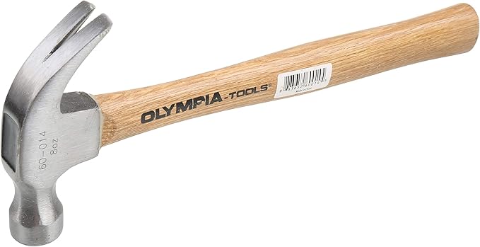 Olympia Tools Claw Hammer, 60-014, 8 Ounce,Silver