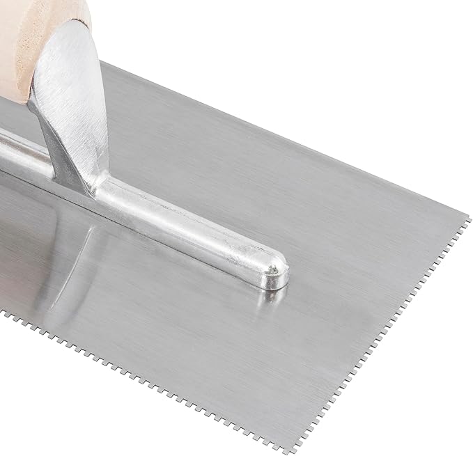 Capitol 115110 Professional Flooring Adhesive Trowel-1/16??x 1/16??x 1/16??Square-Notch, Silver/Light Wood