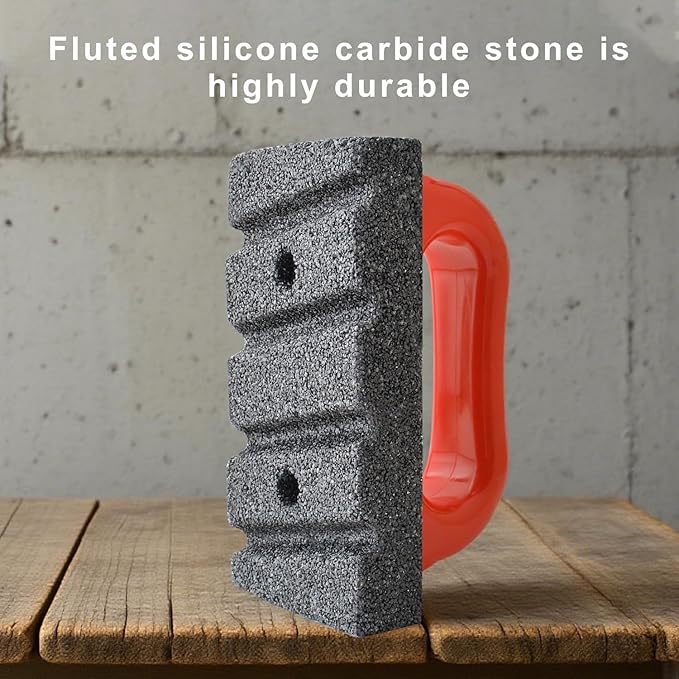 Gunpla Masonry Rubbing Brick, Red Rub Brick with Plastic Handle Fluted 20-Grit Smoothing Cleaning Removing Marks Tool