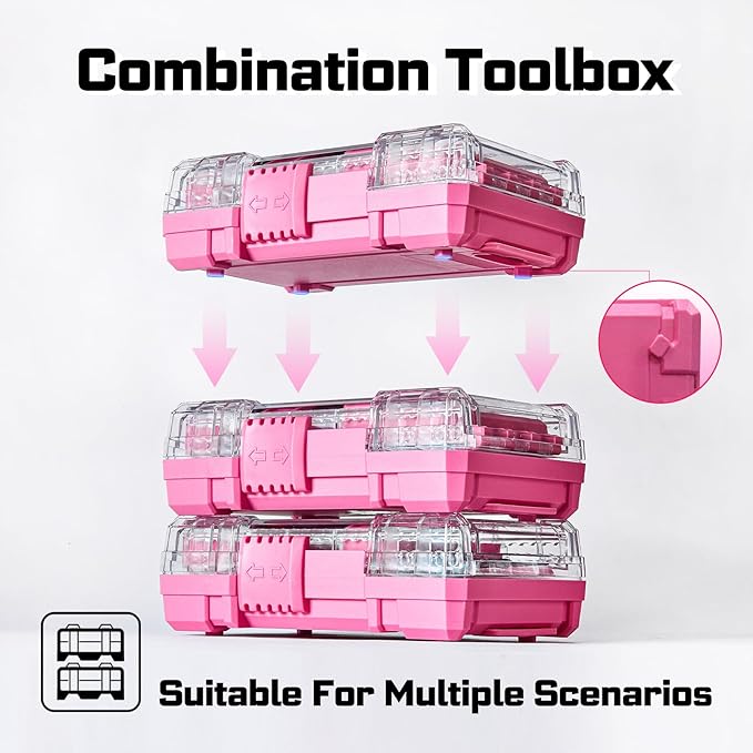 47Pieces Impact Screwdriver Bits Set, Magnetic S2 Steel 1??Phillips/Square/Torx/Slotted/Hex/Security Torx Bits Tips,Impact Bit Holder with Pink Storage Box Case
