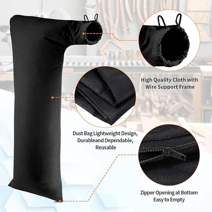 Table Saw Dust Collector Bag Compatible for Bosch/Dewalt/Ryobi/Craftsman/RIGID/Metabo/Kobalt/Skilsaw/Delta (10" Tablesaws with 2.5" Dust Port)-1Pack