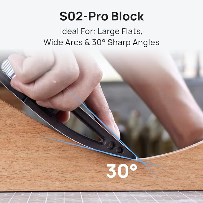 HOZO NeoBlock Sanding Block Set ??1 Magnetic Handle + 3 Swappable Heads (Basic, Pro, Expert) with 6 Grit Belts (120/180/240/400/600/800), Supports Wet Sanding, Quick-Swap for 3D Printing & DIY Project