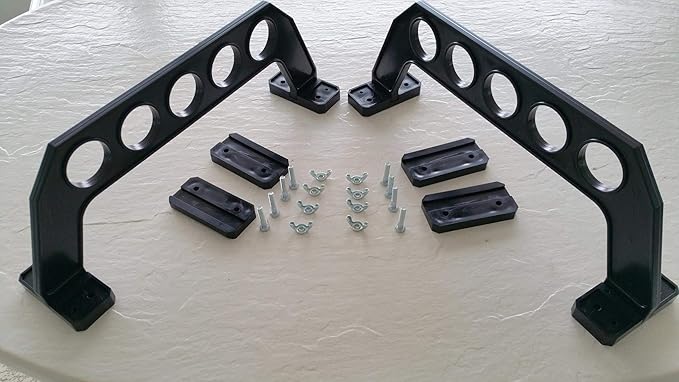 Cobra Storage Garage Door Storage Rack, 18" Black ABS Plastic Fishing Rod Holder, Ultimate Organization for Fishing Gear and Equipment, Garage Storage System