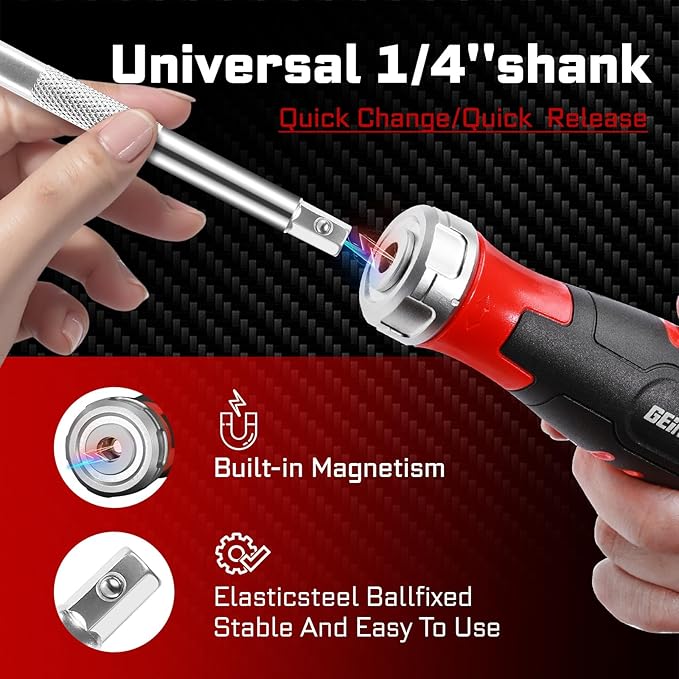 12Pieces Ratcheting Screwdriver Set, 12-in-1 Multi-bit Magnetic Screwdriver Quick-Load Mechanism, S2 Steel Phillips, Slotted, Torx, Square Bits, Impact Bit Holder with Eva Foam Storage Tray