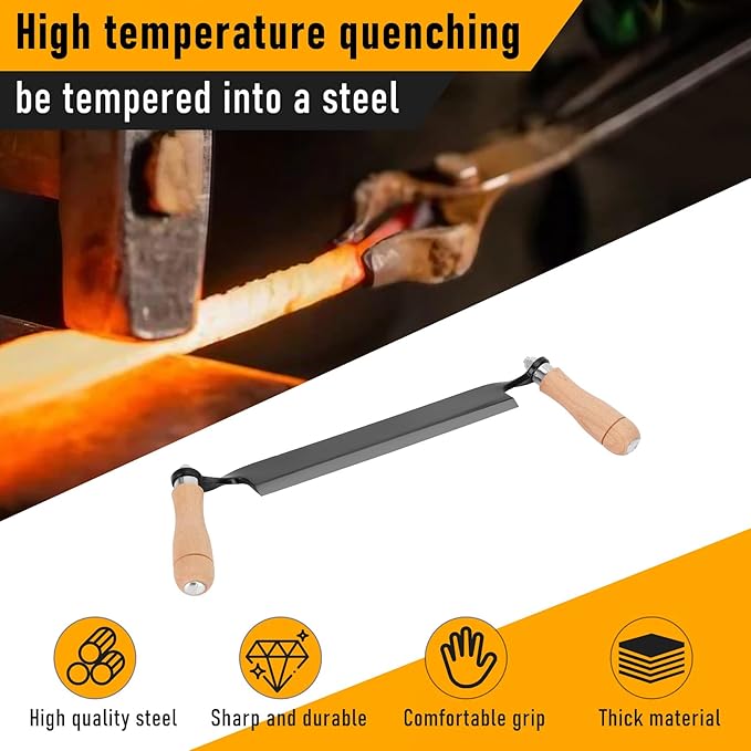 8'' Draw Knife,Draw knife debarking tool,Curved Draw Knife Draw Shave Tool Woodworking Debarking Hand Tool, Wood Razor Shaving Wood Barking Tool,Bark Peeler,Drawing Knife, Draw Shave