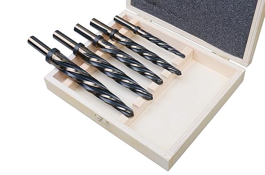 Accusize Industrial Tools 5 Pc H.S.S. Standard Spiral Flute Super Premium Car Reamer Set, 3/8", 1/2", 9/16'', 5/8", 3/4", to Fit 3/8'' or 1/2'' Shank Chuck