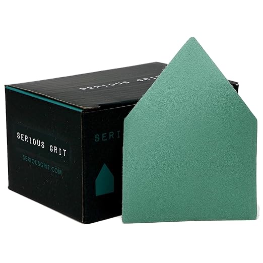 Serious Grit - 220 Grit 90mm x 65mm Triangle Sanding Sheets - Fits Milwaukee M12 Fuel Sanders - Heavy-Duty Hook & Loop Film Sandpaper Pads for Orbital Detail Sanders - 50 Pack Box