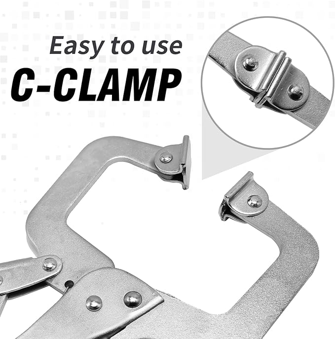 6 Pack 6 Inch C-Clamp Locking with Swivel Pads Heavy Duty Pliers Welding Clamps Clamps Heavy Duty for Craftsmen Home Workshop