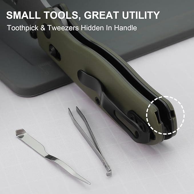 Kizer Uti Bear(Tool-Free Version) Folding Utility Knife, Quick Change Box Cutter EDC knife with 5PCS Razor Blades, Clutch Lock & Pocket Clip Small Pocket Knives for Men Women V3619JA6