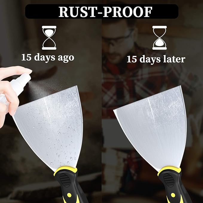 DEKEones Putty Knife Scrapers, Spackle Knife, Metal Scraper Tool for Drywall Finishing, Plaster Scraping, Decals, and Wallpaper(4 Inch)