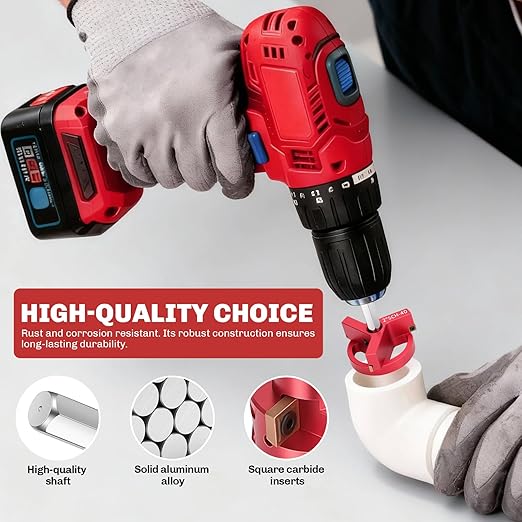 9Pcs PVC Pipe Reamer, Pipe Reamer for SCH40, Includes 1/2 inch, 3/4 inch, 1 inch, 1-1/4inch, 1-1/2inch, 2inch, 2-1/2inch, 3inch, 4inch Head Aluminum with 2 Blades PVC Fitting Saver