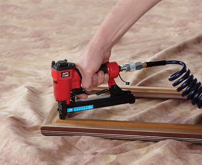 Arrow PT50 Oil-Free Pneumatic Staple Gun, Professional Heavy-Duty Stapler for Wood, Upholstery, Carpet, Wire Fencing, Fits 1/4?? 5/16?? 3/8", 1/2", 9/16??Staples , Red