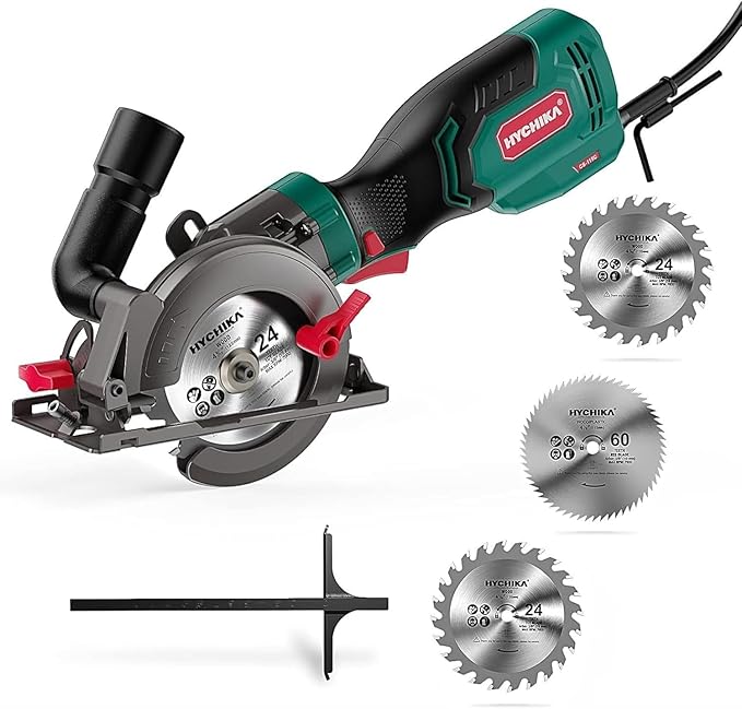 HYCHIKA 6.7A JigSaw, Reciprocating Saw, 6.2A Mini Circular Saw with 3 Blades, 3-Tool Power Tool Set Combo Kit