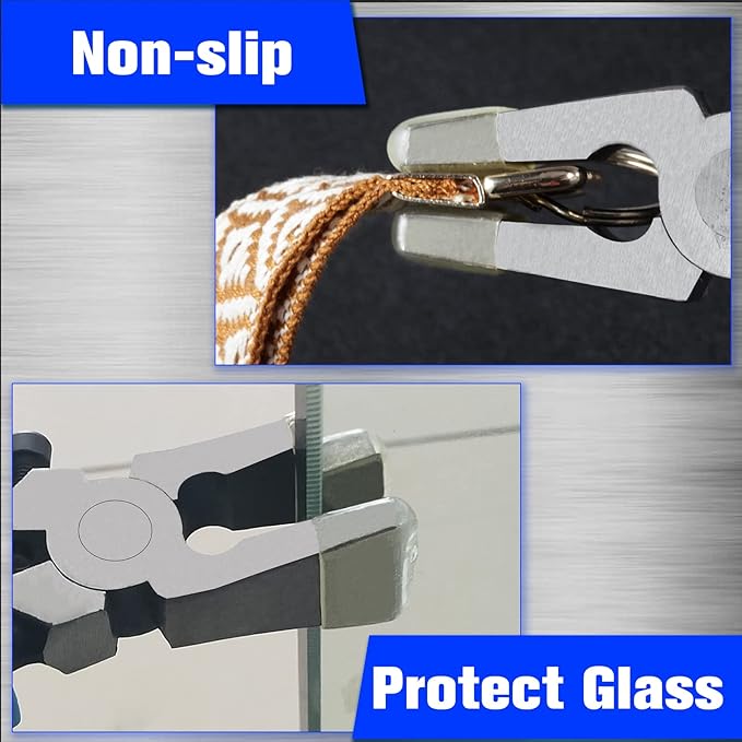 SPEEDWOX 8 Pcs Glass Pliers Collection for Breaking, Key Fob & Hardware Install; Stained Glass Work Supplies & Tools