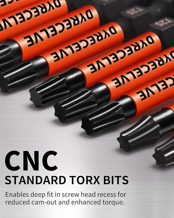 Impact Torx Bit Set T15 T20 T25 T30 T40, 10-Pack 2 Inch S2 Steel Magnetic Power Bits for Impact Driver, 1/4 Inch Hex Shank Heavy Duty Magnetic Grip (Anti-Slip)