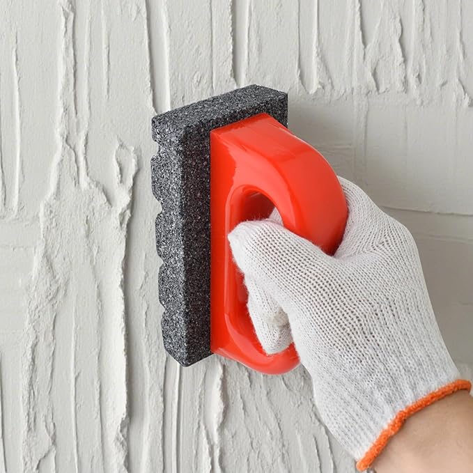 Gunpla Masonry Rubbing Brick, Red Rub Brick with Plastic Handle Fluted 20-Grit Smoothing Cleaning Removing Marks Tool