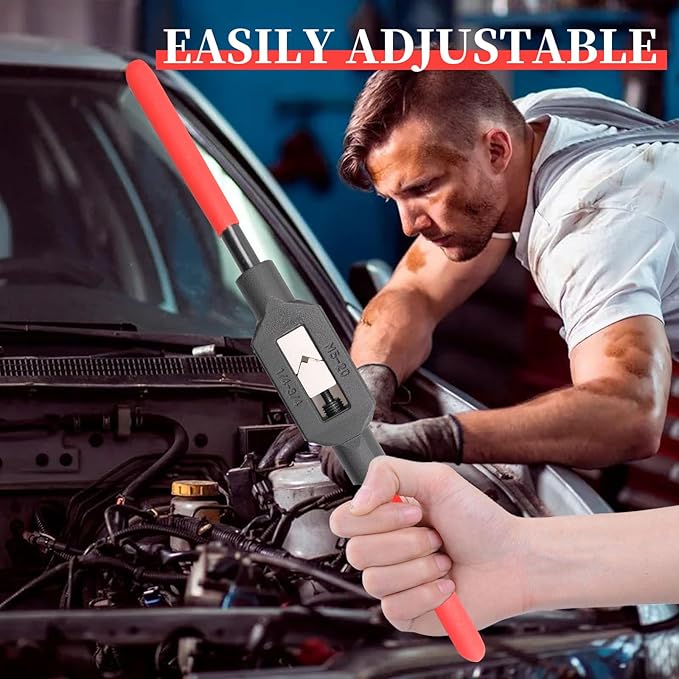 4 Pcs Adjustable Tap Wrench Screw Holder Reamer Hand Tool with Plastic Dipped Non-Slip Handle for Tap Reamer (1/4"-3/4", 3/16''-1/2'', 1/16''-3/8'', 1/16"-1/4")
