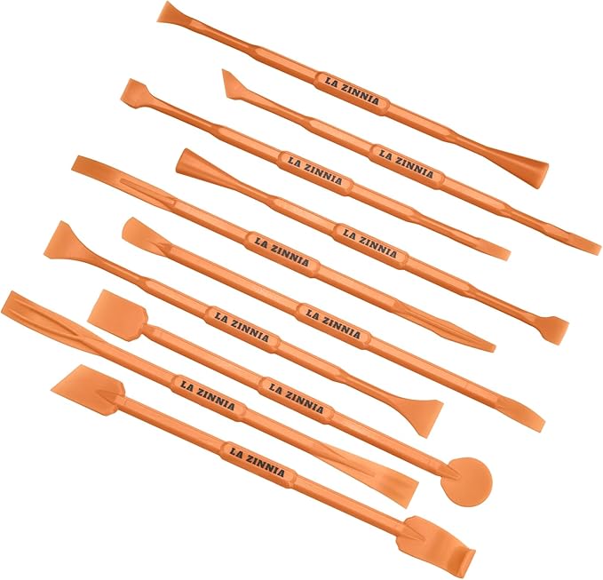 20PCS Delicate Pickup Tool Set, Non-Marring Scraper & Pry bar Kit, Multifunction Double-ended Mini Pick and HookTools, for various jobs detail clean, separating small parts, remove trim clips…