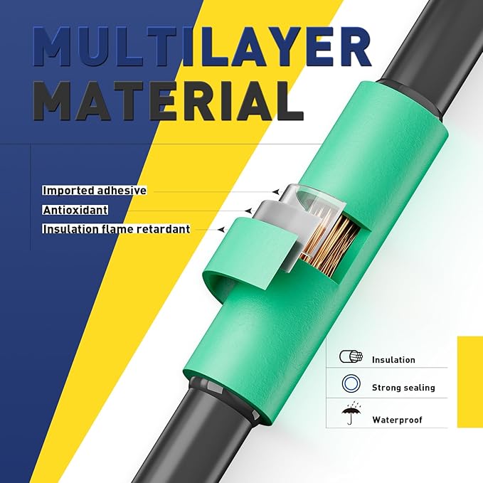 haisstronica 3:1 Heat Shrink Tubing, Shrink Ratio Adhesive Lined Marine Grade Heat Shrink Tube for Home, Automotive and Industrial (Green) 65FT 3/8inch