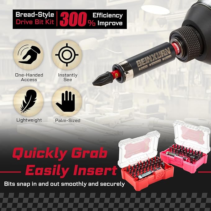 64Pieces Impact Screwdriver Bits Set, S2 Steel Magnetic Phillips/Slotted/Square/Torx/Hex Muliti Insert Bits Tips Set with Impact Bit Holder and 1/4?쒾ocket Adapter(Storage Box Case)
