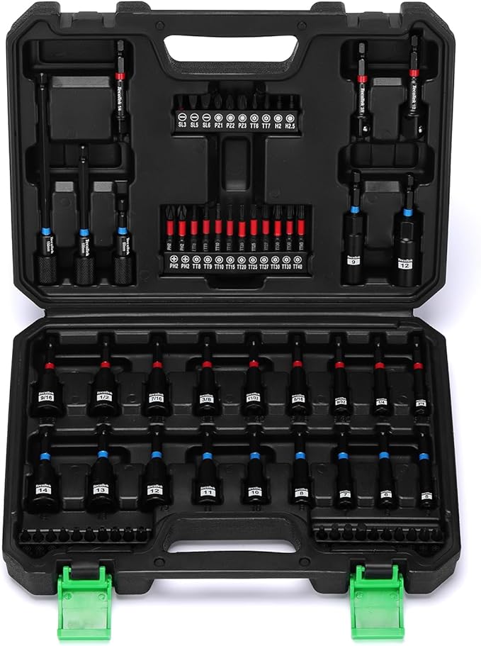 68PCS Impact Magnetic Nut Driver Set, 1/4" Impact Driver Bit Set, Metric & SAE, Socket Adapters, Screwdriver Bit, Quick-Release Extension, Wing Nut Driver