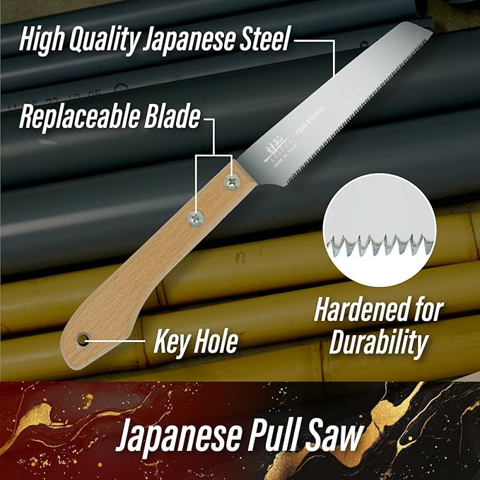 SUIZAN Small Hand Saw 5" Blade for Plastic & Bamboo - Compact Japanese Pullsaw Single Edge Woodworking Tools