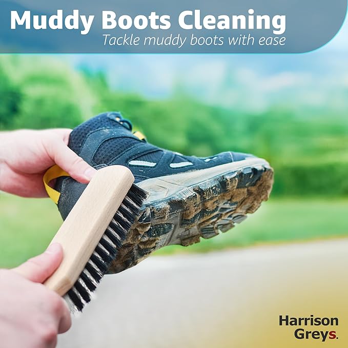 Carpet Cleaning Brush, Scrub Brush with Handle for Floor Mats, Heavy Duty Carpet Cleaner Brush, Rug Brush, Upholstery Brush for Indoor and Outdoor, Stiff Nylon Bristles Car Carpet Brush, White