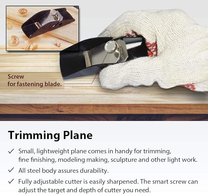 FIRSTINFO H5406 Aluminum Thin Slot Miter Box Set with Mini Hacksaw and Trimming Planer, Slot Angles 45, 90, 135 Degree