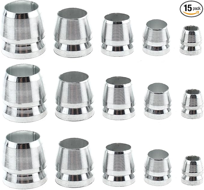 15PCS Handle Wedge Kit - 5 Sizes Safety Round Iron Wedges for Axes & Hammers