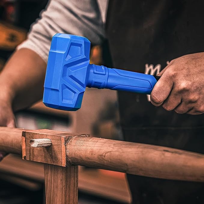 REAL STEEL Dead Blow Hammer 28 Oz Rubber Mallet Non-Marring and Sparking Resistant with Steel Shot-filled Head Ideal for DIY,Automotive,Furniture (0317)