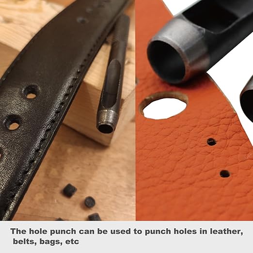 10mm Leather Hole Punch - Round High Carbon Steel Hollow Cutter for Paper, Plastics, Canvas, Belts, and Bags DIY Crafting