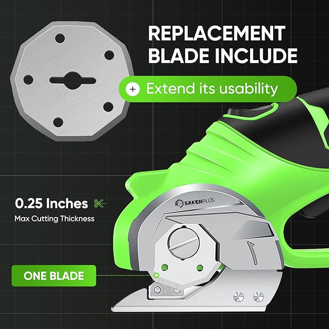 Cordless Electric Scissors, 4V Rechargeable Cardboard Cutter, Cordless Box Cutter, Powerful Cardboard Scissors with Blade, LED Light, Safety Lock for Cutting Fabric Leather