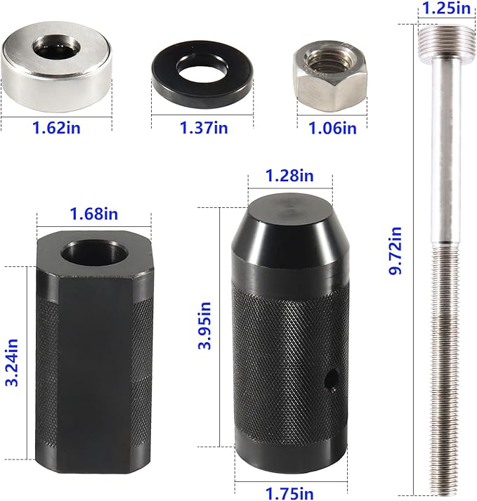 9U-6891 Injector Sleeve Remover Installer Set+9U-7227 Injector Height Tool+J-38587-a Engine Barring Socket Installer Tool Set Compatible with CAT Caterpillar 3406E C-15 C-16 Engines (8 PCS)