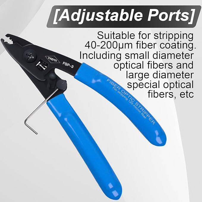 VAE쨌YI Fiber Stripper,HRC??0,Cable Stripper,Klein Wire Stripper,Fiber Optic Tools,Fiber Splicing Tools,Fiber Stripping Tool,High-carbon steel with Bule Anti Slip Handle (FSP-3)