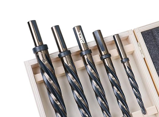 Accusize Industrial Tools 5 Pc H.S.S. Standard Spiral Flute Super Premium Car Reamer Set, 3/8", 1/2", 9/16'', 5/8", 3/4", to Fit 3/8'' or 1/2'' Shank Chuck