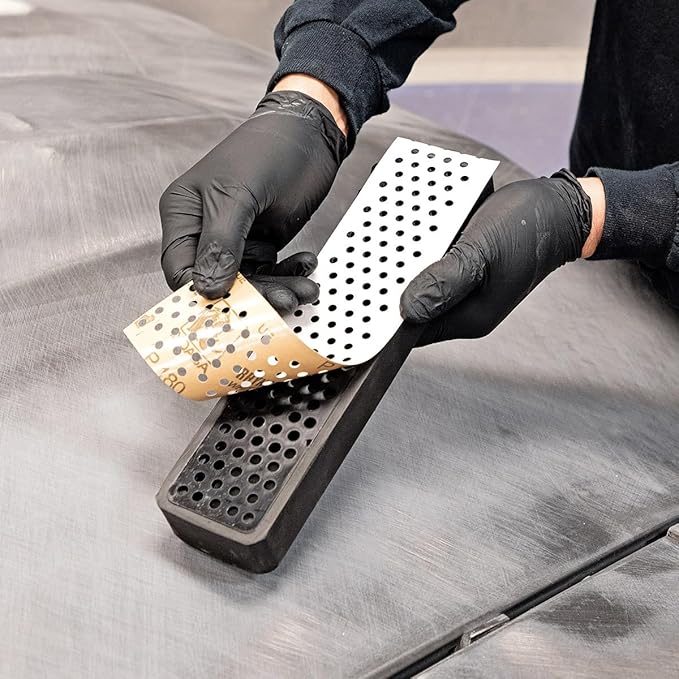 Eastwood Elite Contour DSB Dustless Auto Body Sanding Block Base Kit | DIY Automotive Sanding Blocks and Contour Hand Sander for Drywall & Autobody Works | 11" Sander, Flow Regulator, Hose & Adapter