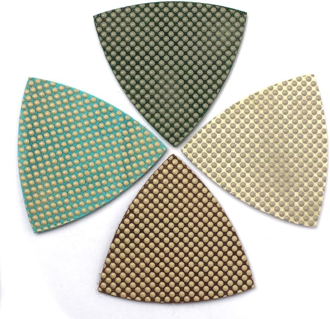 Glass Triangular Sanding Pads,Diamond Triangular Polishing Pads for Granite Marble Glass Concrete by Z-LION