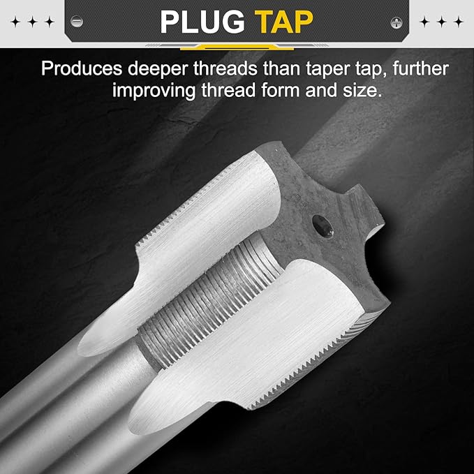 uxcell Hand Plug Tap M32 x 1 H2 Metric Thread Plug Style Taps Straight Flute Screw Tapping Threading Tool High Speed Steel HSS6542