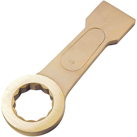 CS Unitec | Non-Sparking & Non-Magnetic Aluminum Bronze 12 Point Box End Offset Thin Striking Wrench Hand Tool | 2-5/8 in