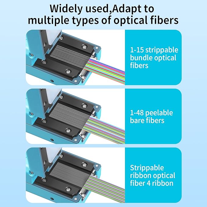 Fiber optical thermal stripper M9 is suitable for 1-48 cores, compatible bare fiber/bundle and ribbon fibers,Dual heating mode and 8-level temperature regulation. Automatic heating peeling tool