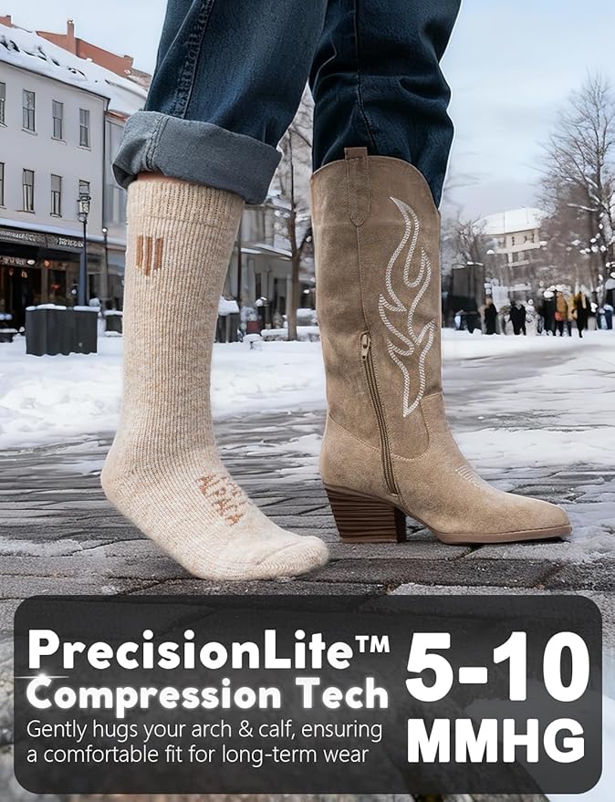 Alpaca Wool Boot Socks Men and Women, Heavyweight Thick Thermal Socks Cold Weather Hunting Hiking, Moisture Wicking