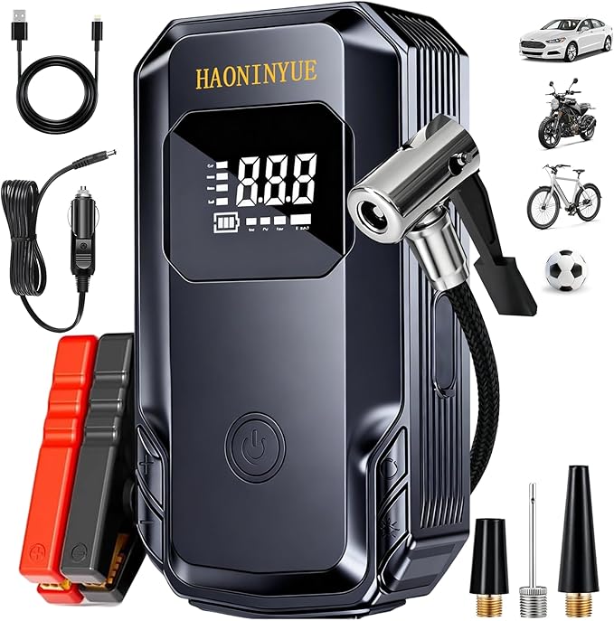 Z8 Jump Starter with Air Compressor, 4000A Portable Car Battery Booster (9.0 Gas/6.5L Diesel) with 150PSI Auto-Shutoff Tire Inflator, 12V Lithium Jump Box Car Battery Jumper Starter