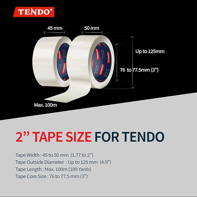 Heavy Duty Shipping Tape Dispenser: TENDO째 Premium Line ??Reusable, Replaceable, Eco-Friendly 2?쇺?Master Piece Dispenser for Pros with Patented 10째 Sloped Chromium Blades - P-2200 (4th Gen.)_Yellow