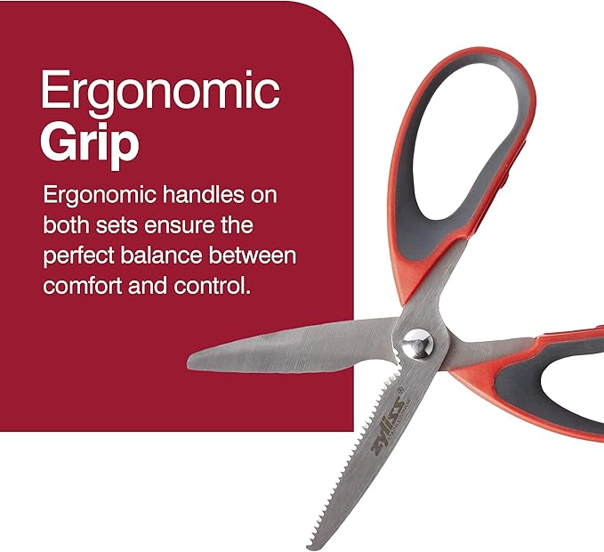Zyliss 30200 9" Household Kitchen Shears, Red
