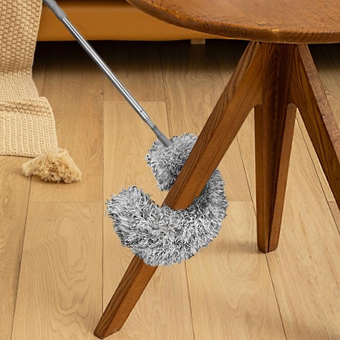 Feather Duster for Cleaning Extendable - Feather Duster for Cleaning The Indoor. 110 in Long Duster with Extension Pole for Clean Ceilings and Fans. Microfiber Duster for Blinds. Washable Dduster.
