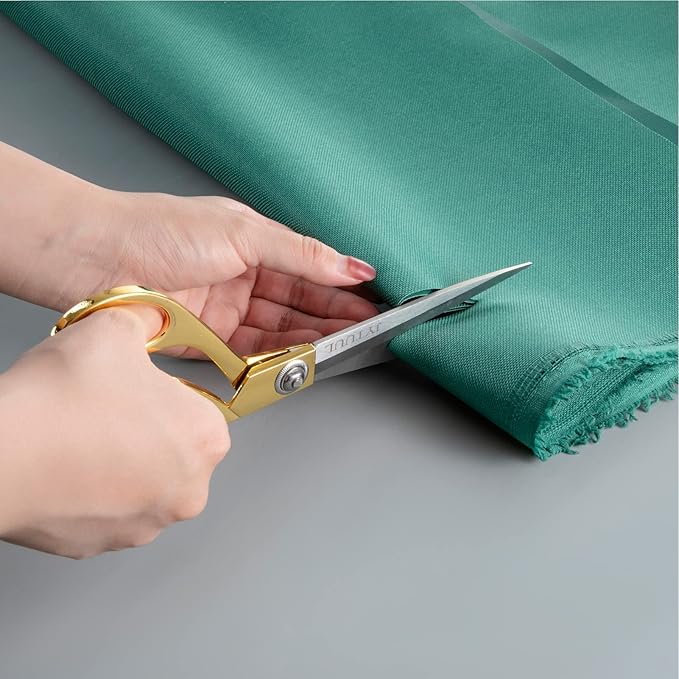Professional Heavy Duty Tailor Scissors, Sharp Stainless Steel 8" Gold Dressmaker Shears Multipurpose Fabric Scissors Sewing Dressmaking Craft Scissors for Office and Home